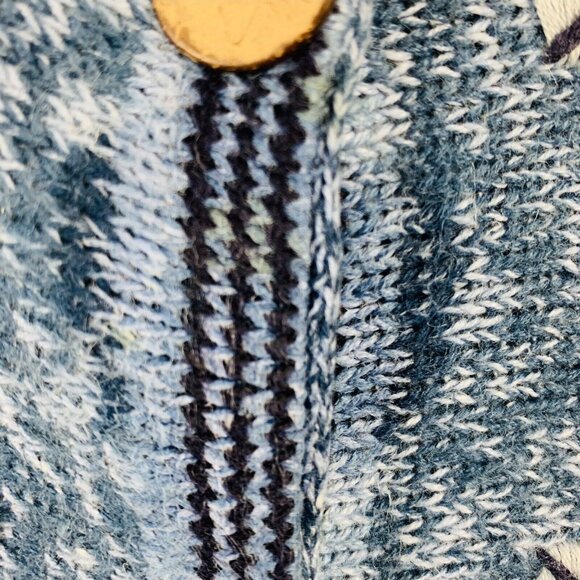 Norm Thompson Embroidered Cardigan Sweater Small Blue Button Up Winter Layering - Picture 16 of 16